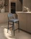 Tommy Franks Dining Verna Bar Stool - Enzimi Dark Grey and Dark Bronze House of Isabella UK