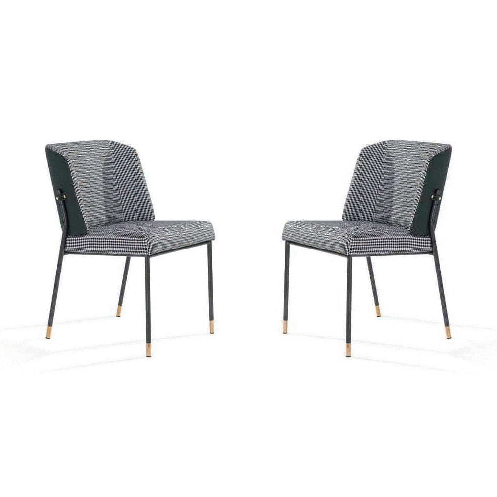 Victor Dining Chair - Houndstooth - Set of 2.