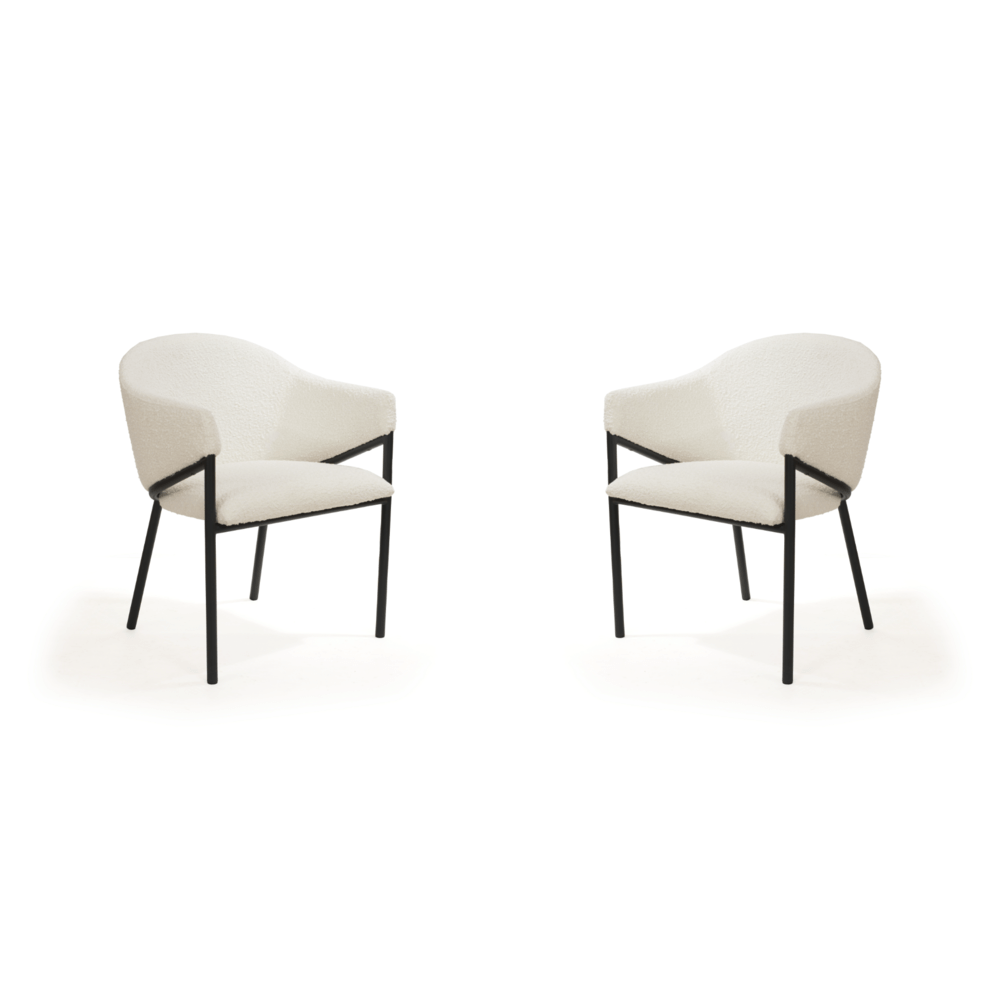 Aidan Armchair - Polar Bouclé - Set of 2.