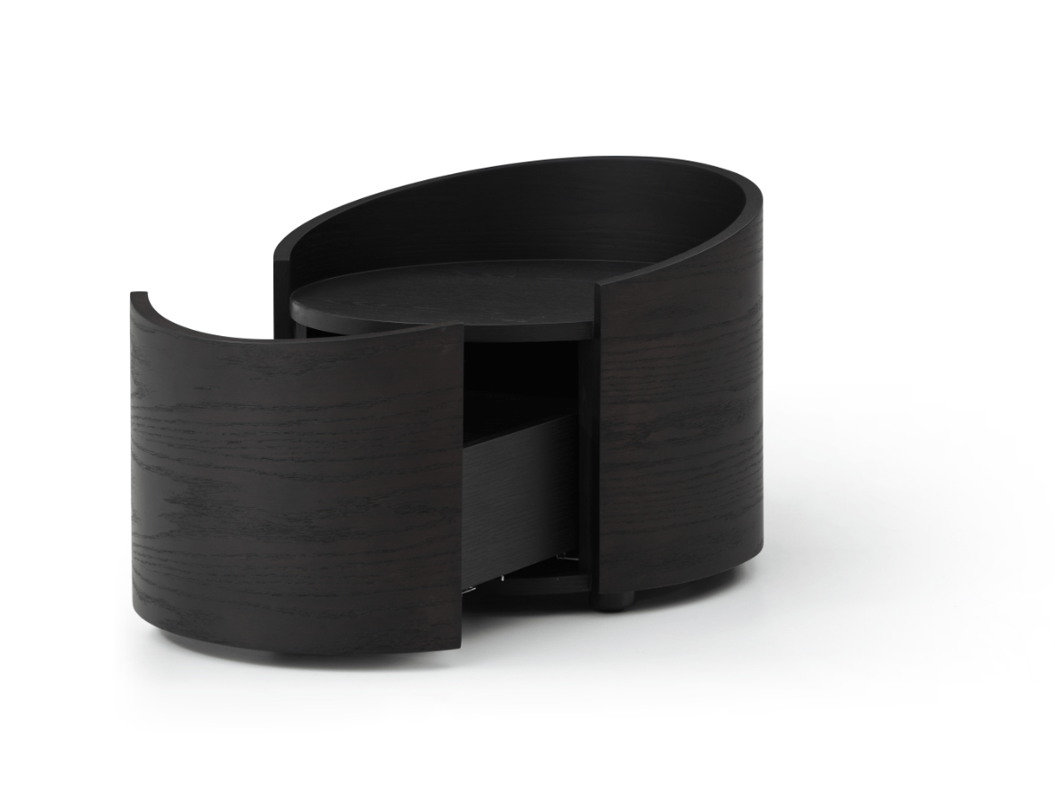 Amond Bedside - Smoke Oak.