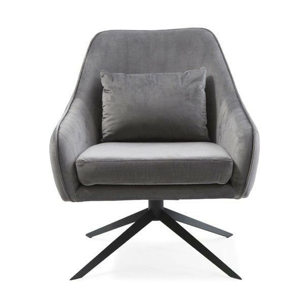 Tommy Franks Living Arvia Swivel Chair - Velvet Grey House of Isabella UK