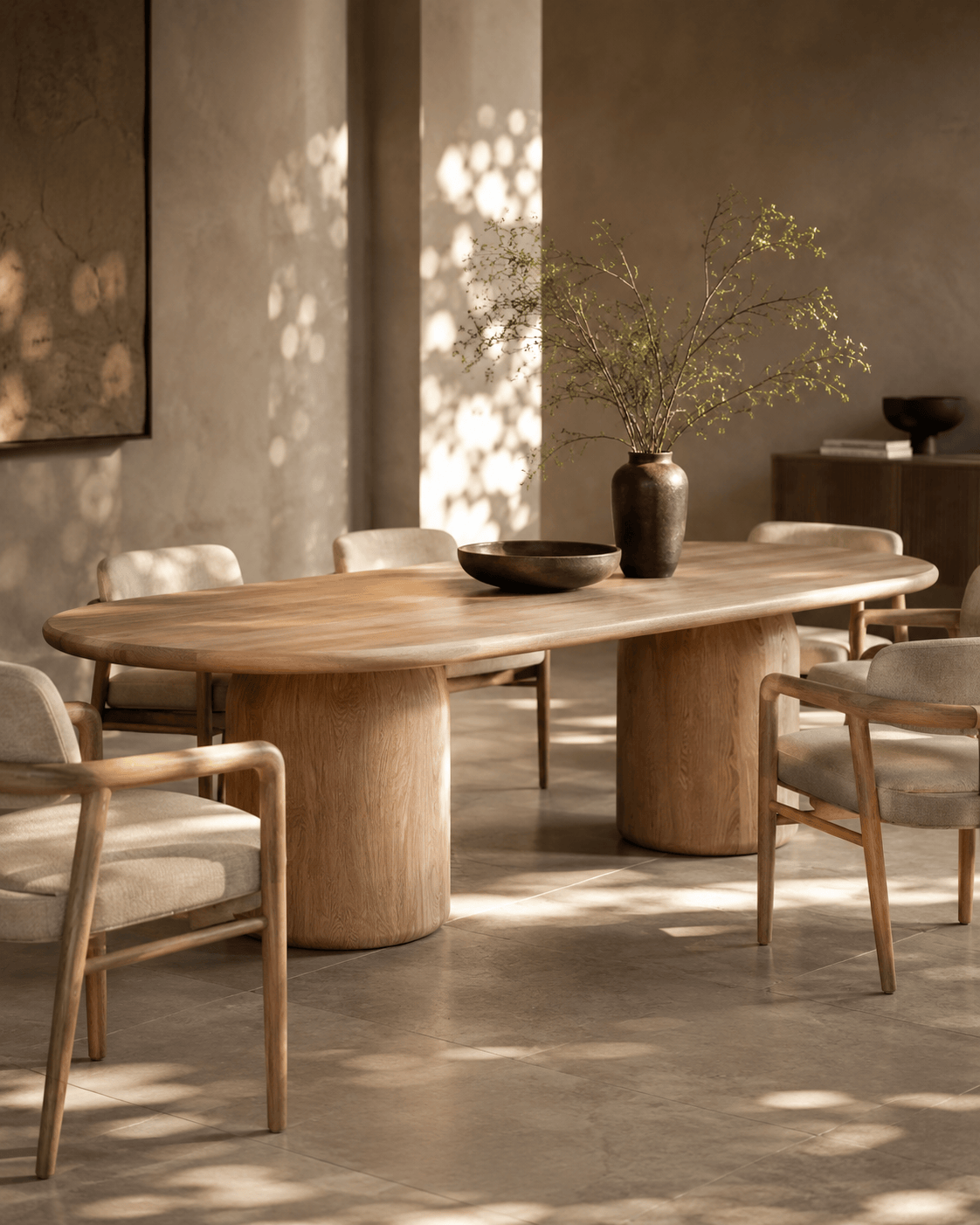 Tommy Franks Living Basilca Dining Table 240 - Ash Oak House of Isabella UK
