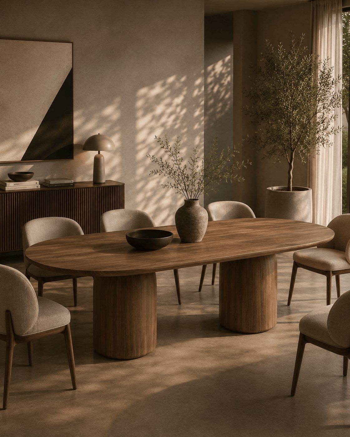 Tommy Franks Living Basilca Dining Table 240 - Walnut House of Isabella UK