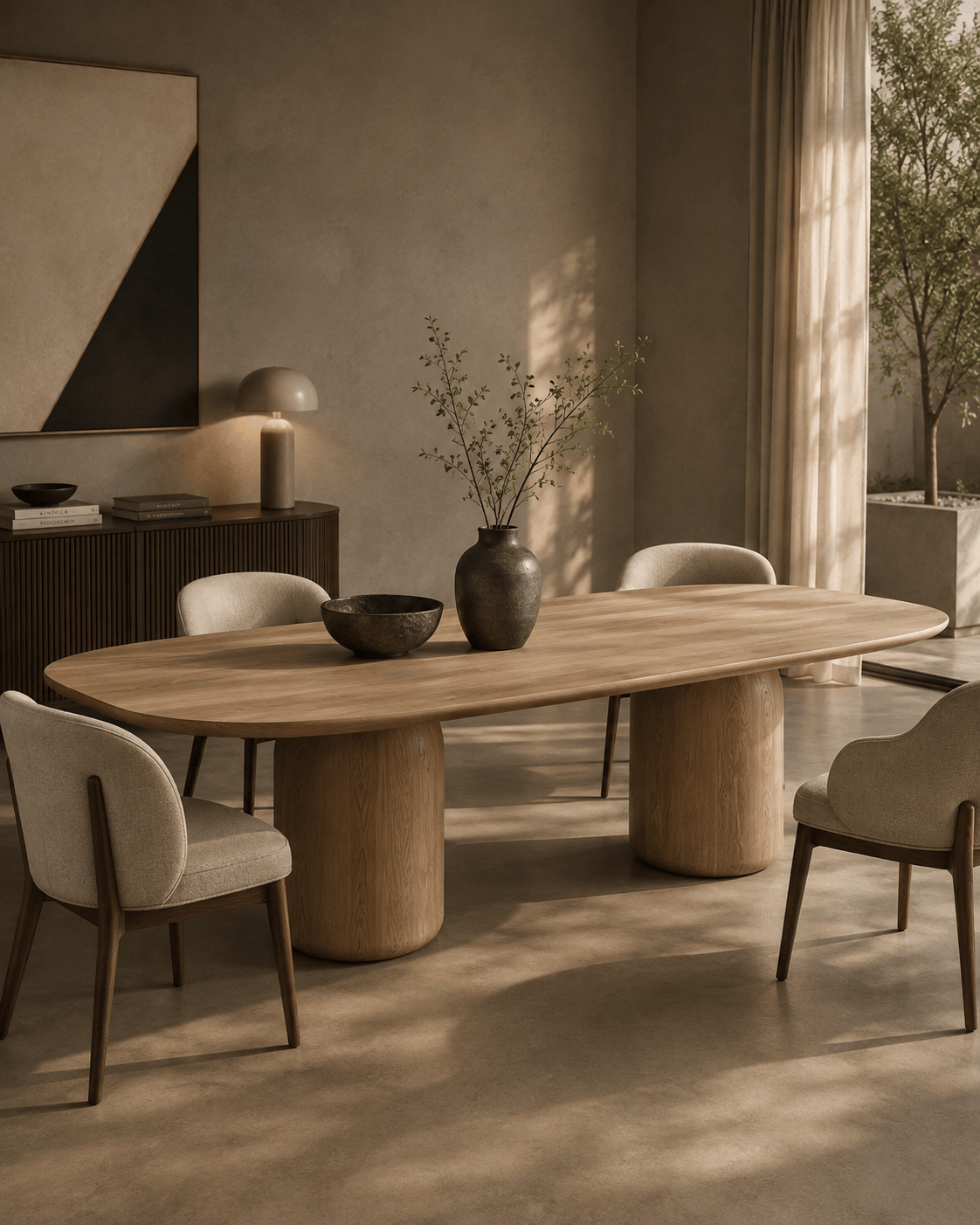 Tommy Franks Living Basilca Dining Table 270 - Ash Oak House of Isabella UK