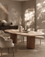Tommy Franks Living Basilca Dining Table 270 - Walnut Travertine House of Isabella UK