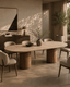 Tommy Franks Living Basilca Dining Table 270 - Walnut Travertine House of Isabella UK