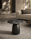 Tommy Franks Living Basilca Side Table - Matte Black Marble House of Isabella UK