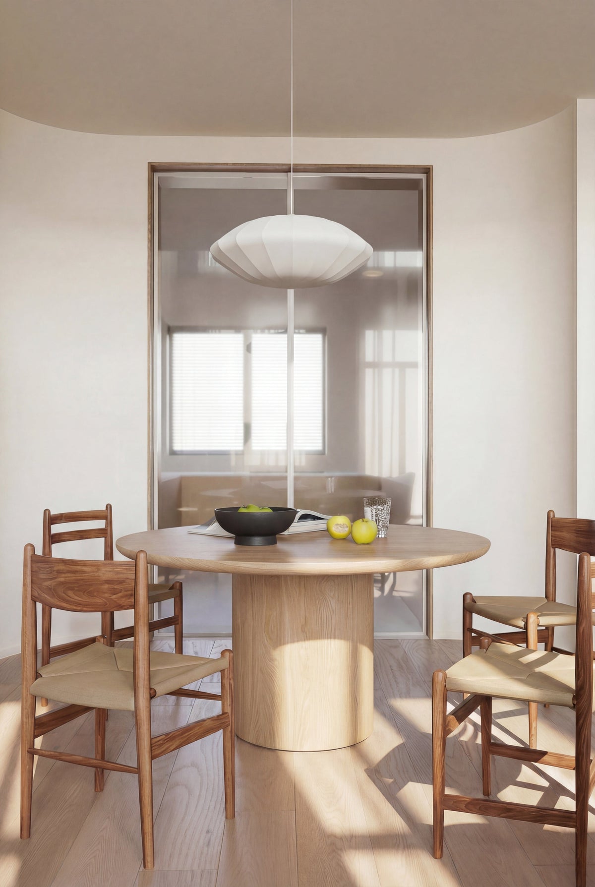 Tommy Franks Living Berwick Dining Table - Single Pedestal - Ash Oak House of Isabella UK