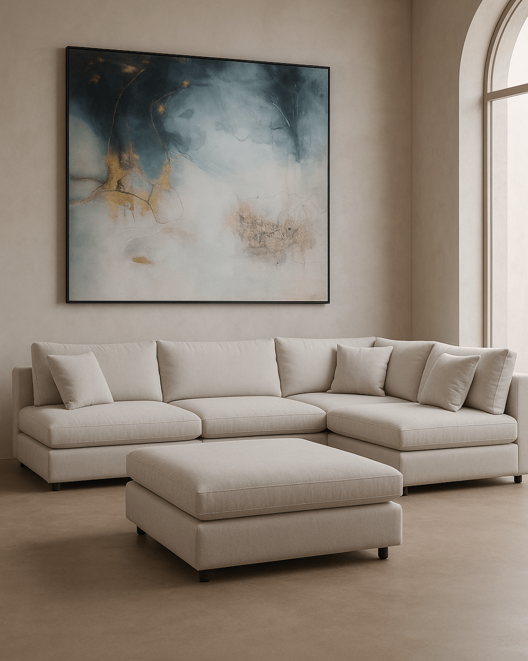 Tommy Franks Living Blanco 5 Piece Modular Sofa - Avery Velour Cream House of Isabella UK