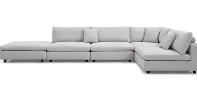 Tommy Franks Living Blanco 5 Piece Modular Sofa - Avery Velour Cream House of Isabella UK