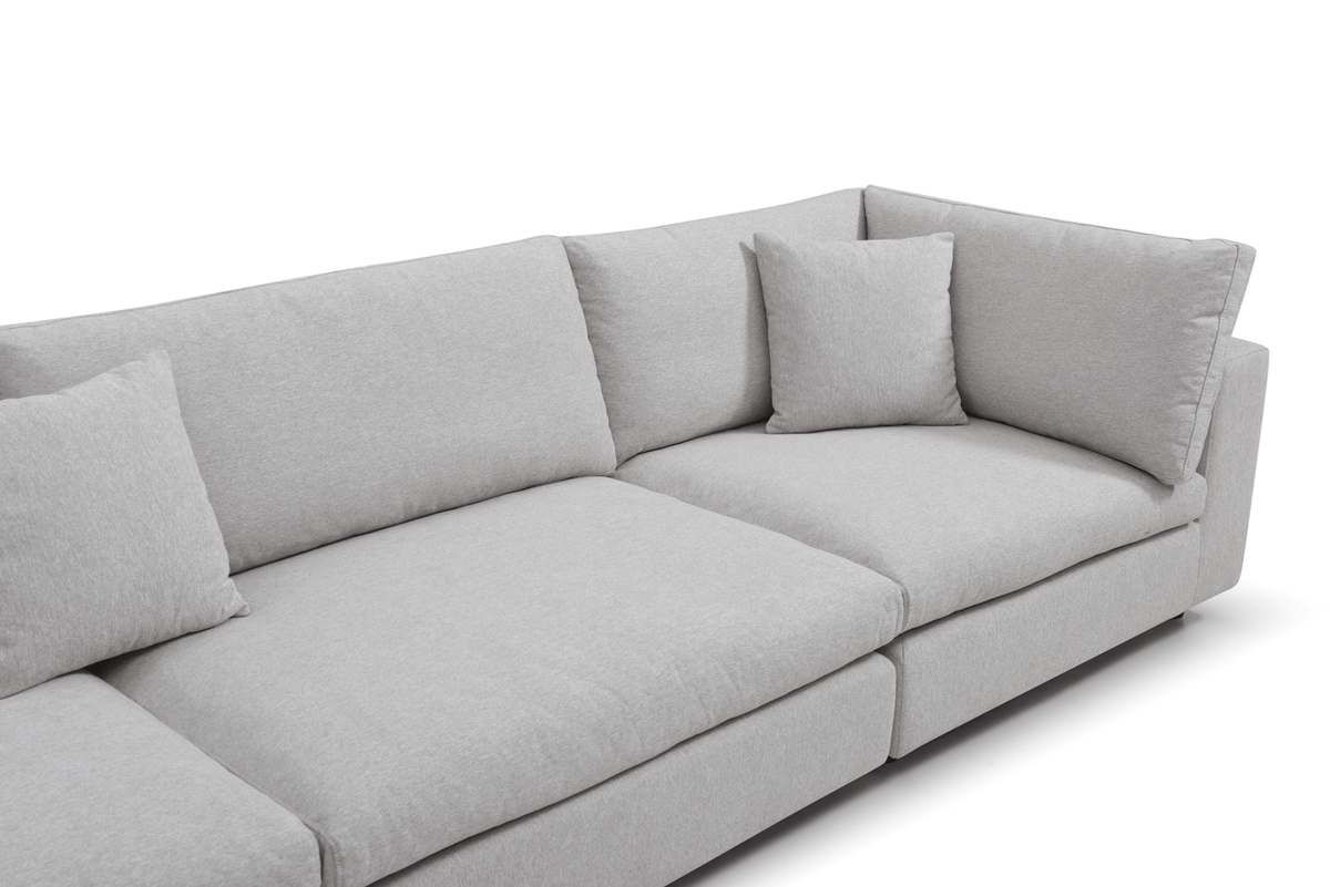 Blanco 5 Piece Modular Sofa - Avery Velour Cream.