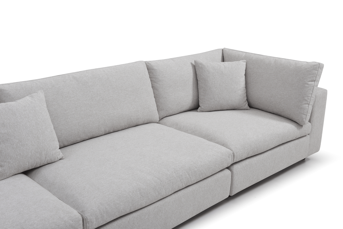 Tommy Franks Living Blanco 5 Piece Modular Sofa - Avery Velour Cream House of Isabella UK