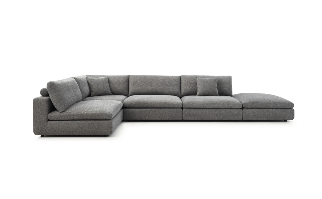 Blanco 5 Piece Modular Sofa - Charcoal.