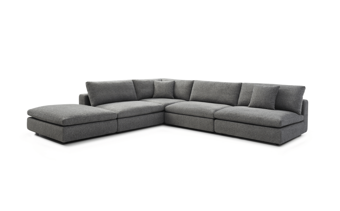 Blanco 5 Piece Modular Sofa - Charcoal.