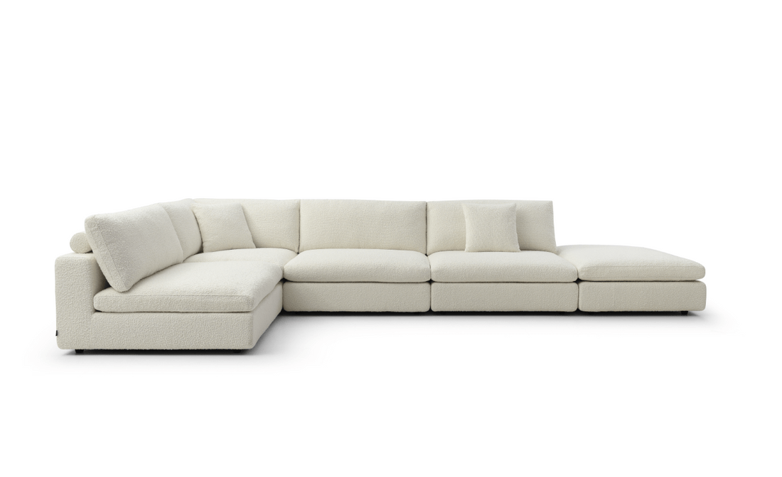 Blanco 5 Piece Modular Sofa - Chex Polar Boucle.