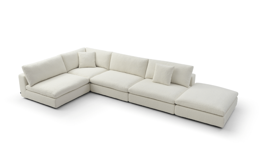 Blanco 5 Piece Modular Sofa - Chex Polar Boucle.
