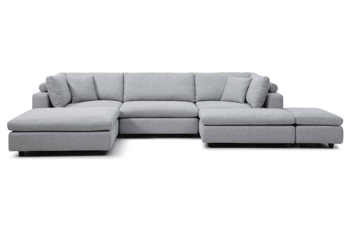 Blanco 6 Piece Modular Sofa - Cool Grey.