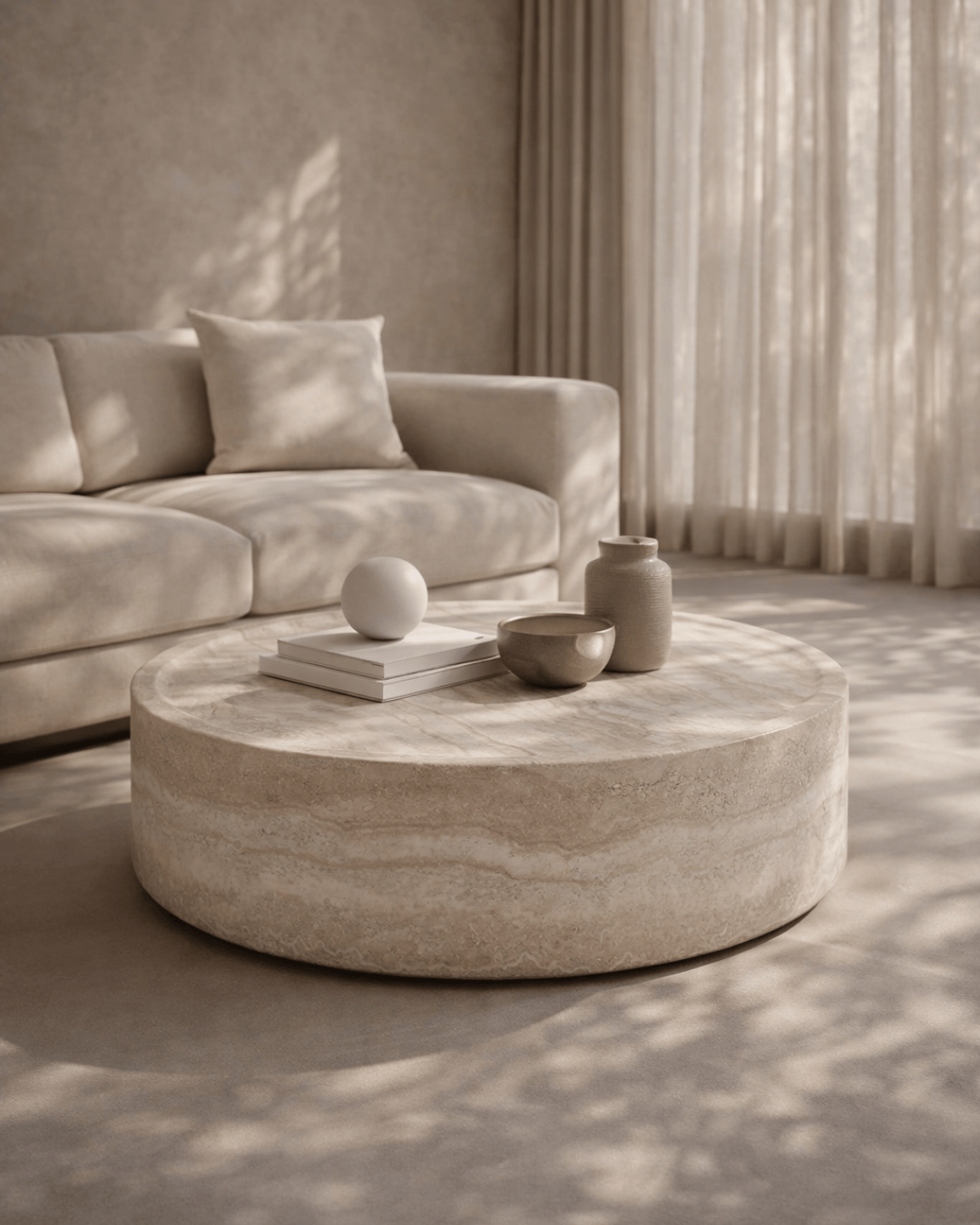 Tommy Franks Living Ciladro Coffee Table - Faux Travertine - Large House of Isabella UK