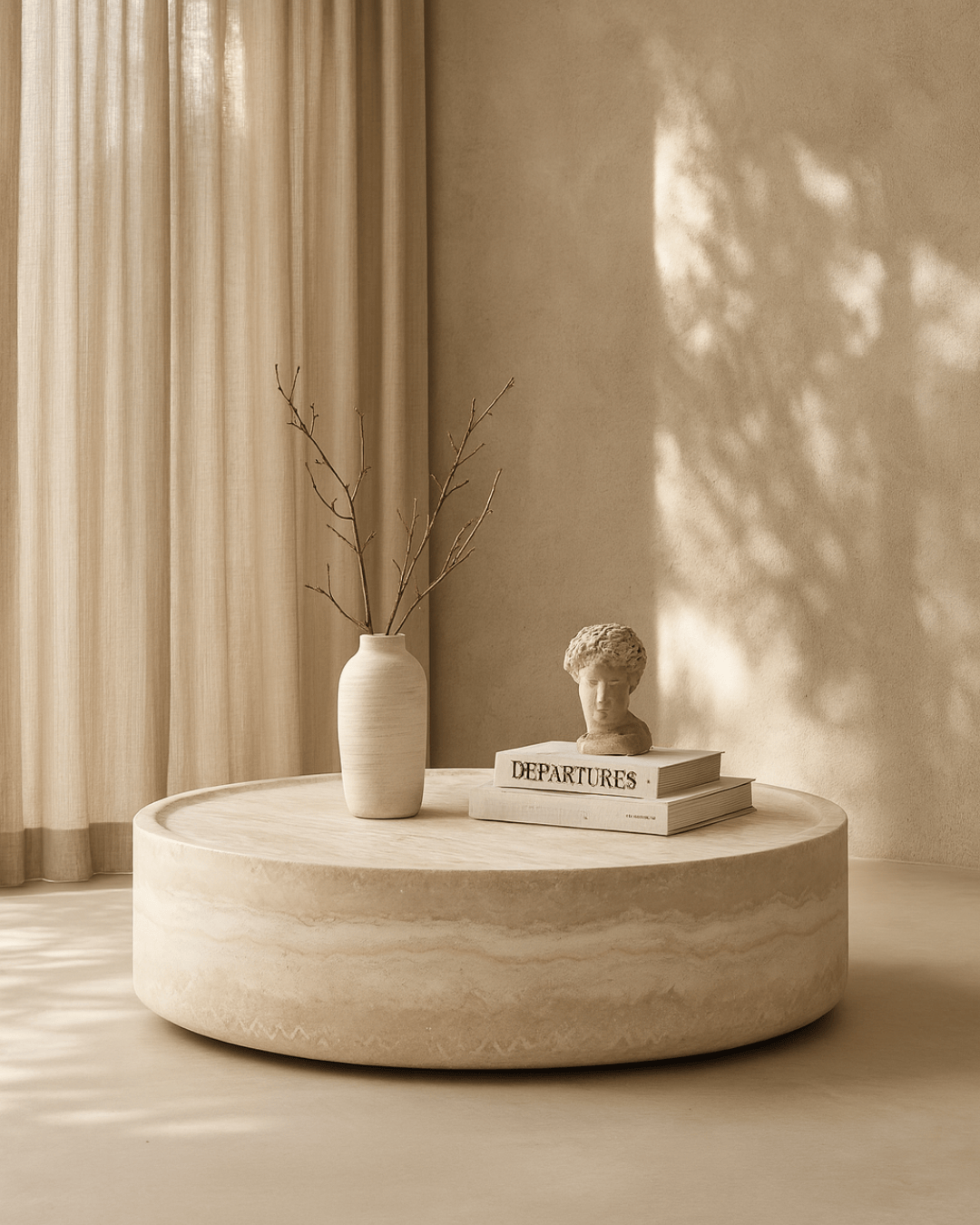 Tommy Franks Living Ciladro Coffee Table - Faux Travertine - Medium House of Isabella UK