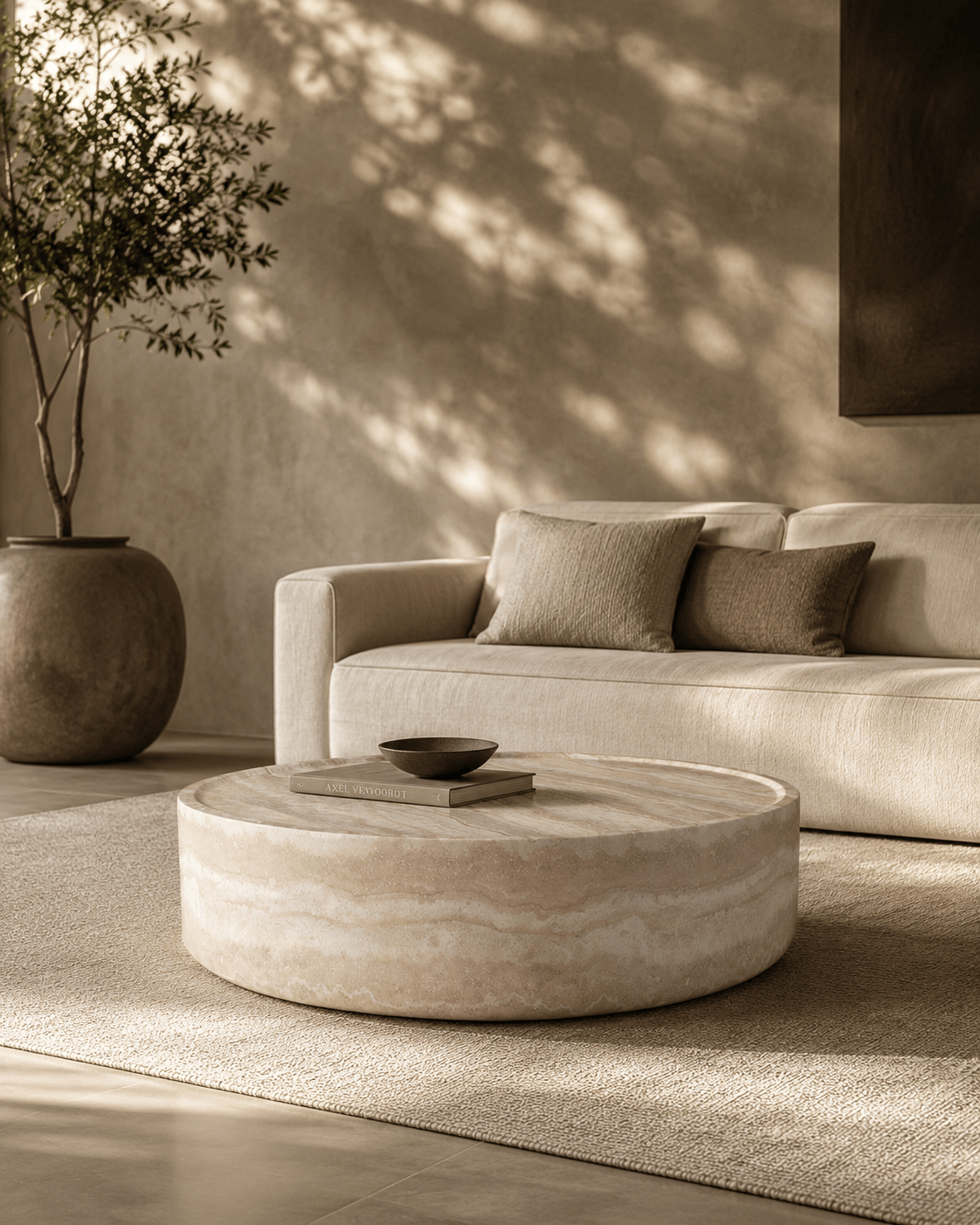 Tommy Franks Living Ciladro Coffee Table - Faux Travertine - Medium House of Isabella UK