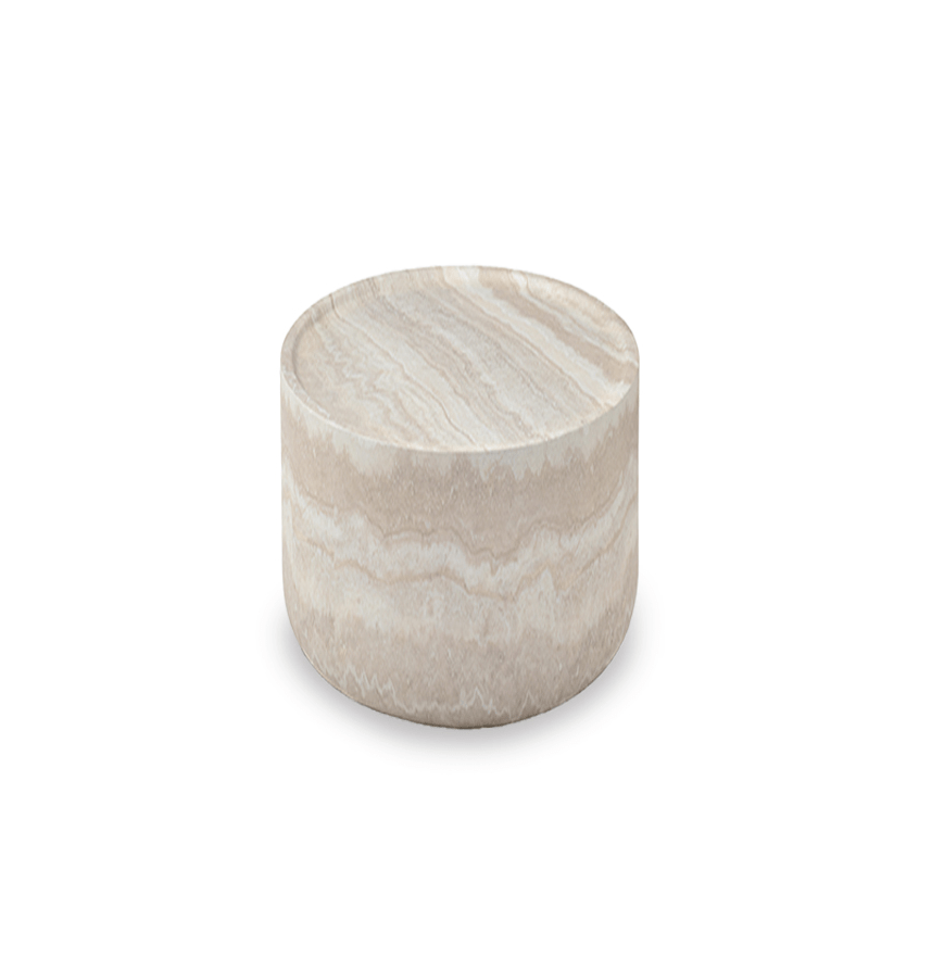 Ciladro Side Table - Faux Travertine.