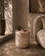 Tommy Franks Living Ciladro Side Table - Faux Travertine House of Isabella UK