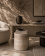 Tommy Franks Living Ciladro Side Table - Faux Travertine House of Isabella UK