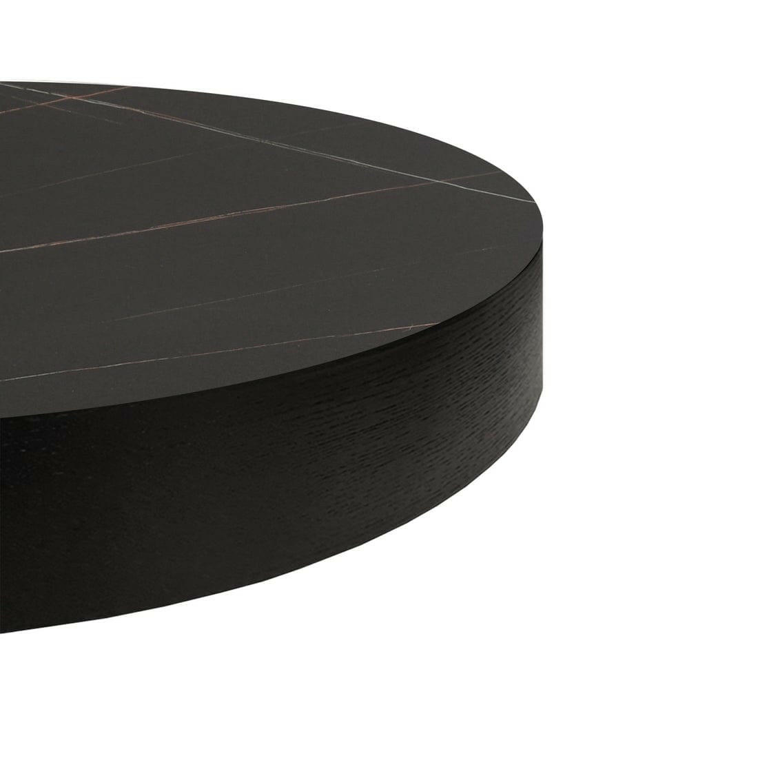 Coin Coffee Table - Black Ceramic Marble.