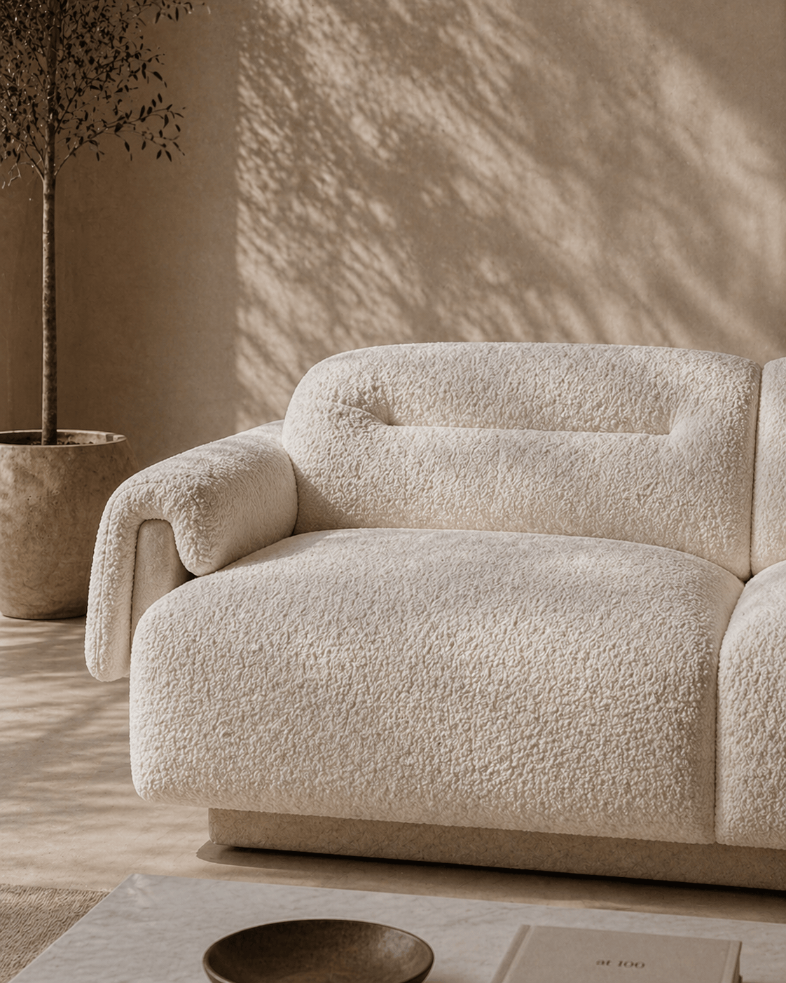 Tommy Franks Living Frankie 3-Seater Sofa - Chex Polar Bouclé House of Isabella UK