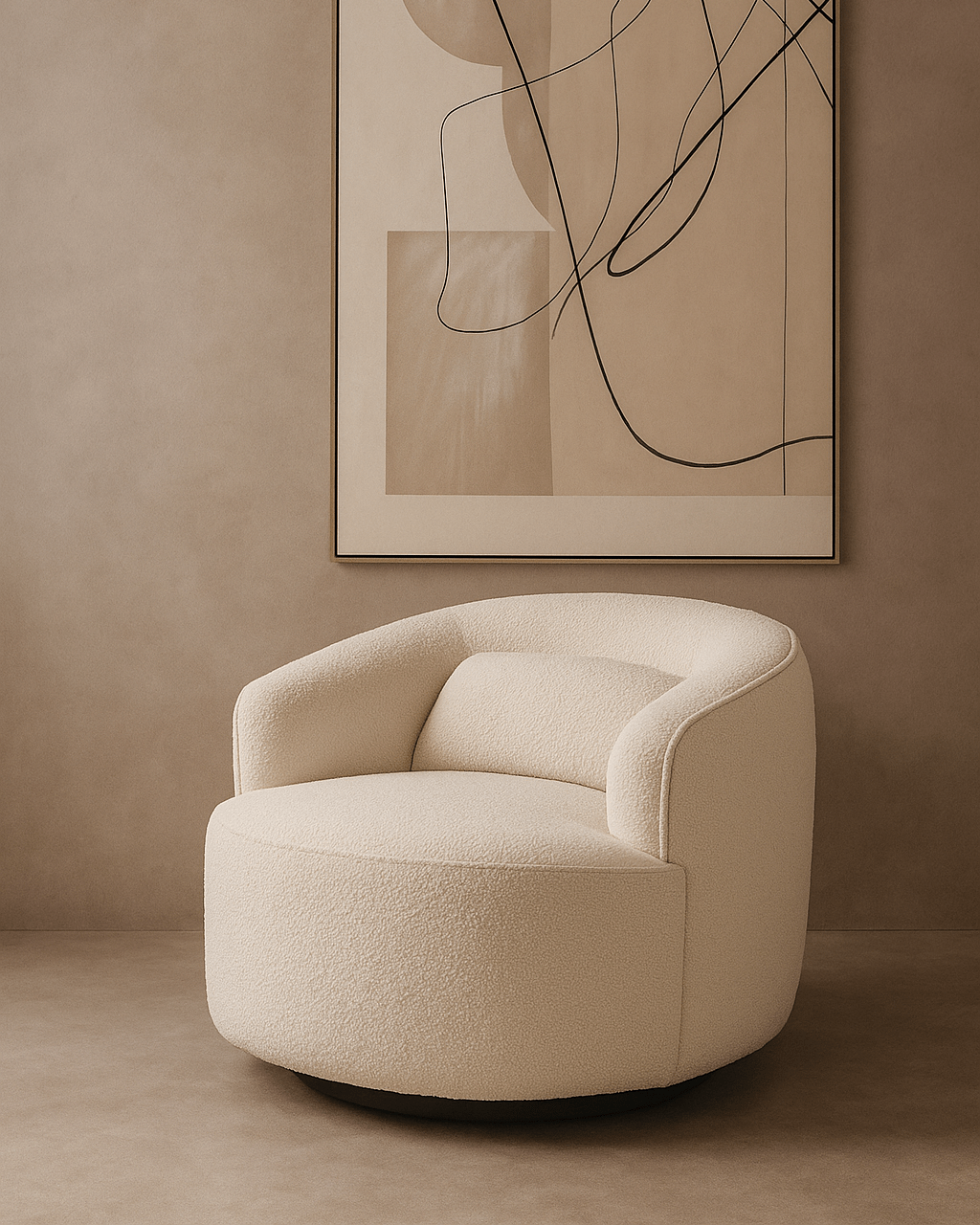 Tommy Franks Living Grace Swivel Chair - Polar BouclÃ© House of Isabella UK