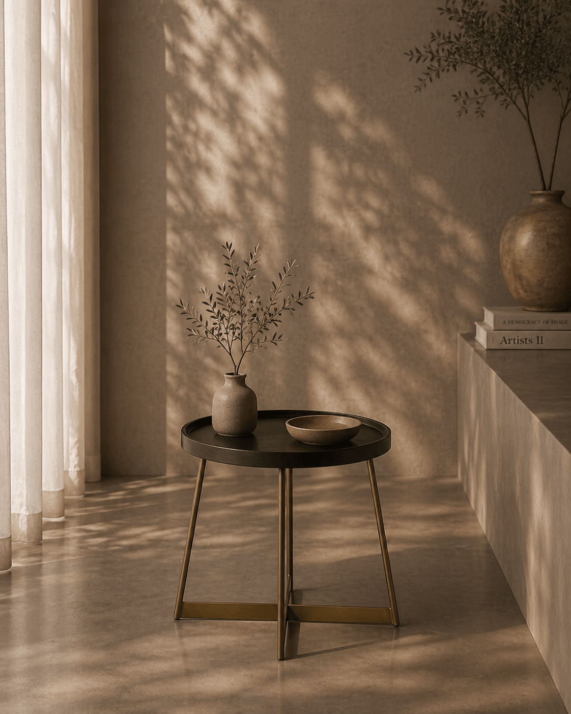 Tommy Franks Living Lane Side Table - Smoke Oak/Gold House of Isabella UK