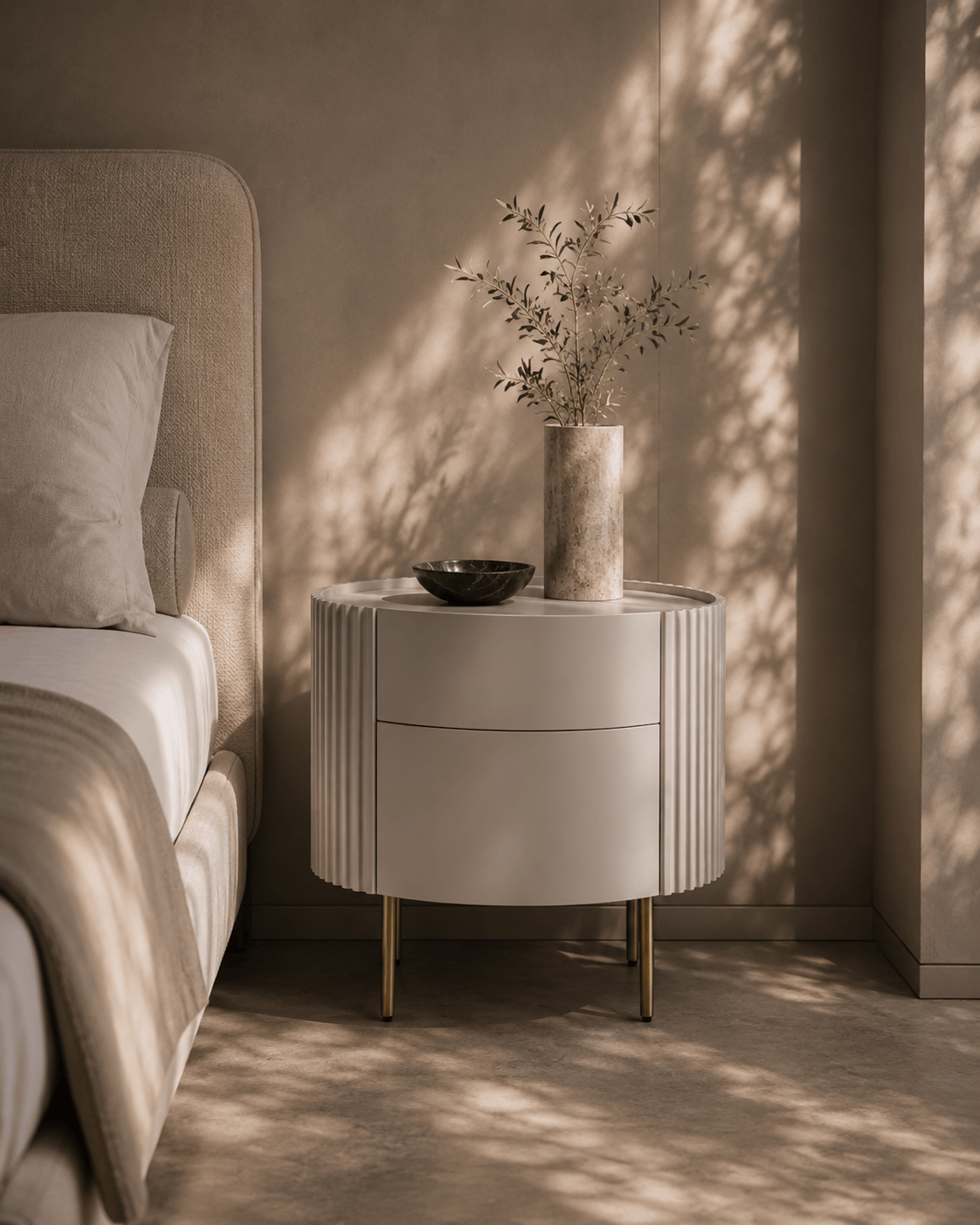 Tommy Franks Living Lantine Bedside - Beige House of Isabella UK