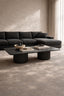 Tommy Franks Living Lantine Coffee Table – Double Pedestal – Black Oak & Lacquer House of Isabella UK