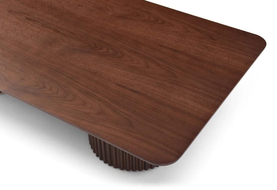 Lantine Coffee Table - Double Pedestal - Walnut.