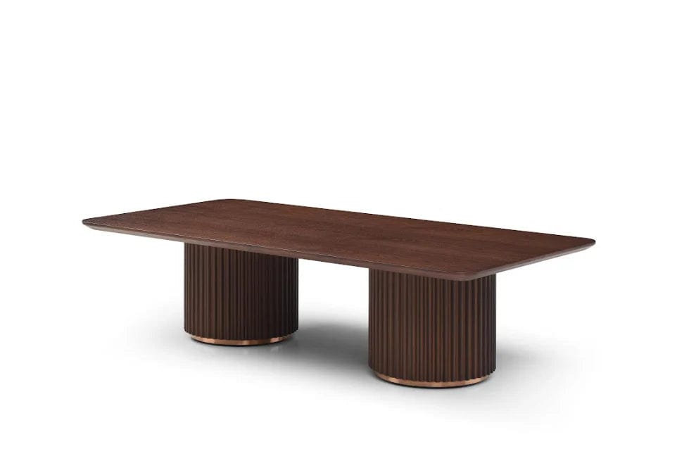 Lantine Coffee Table - Double Pedestal - Walnut.