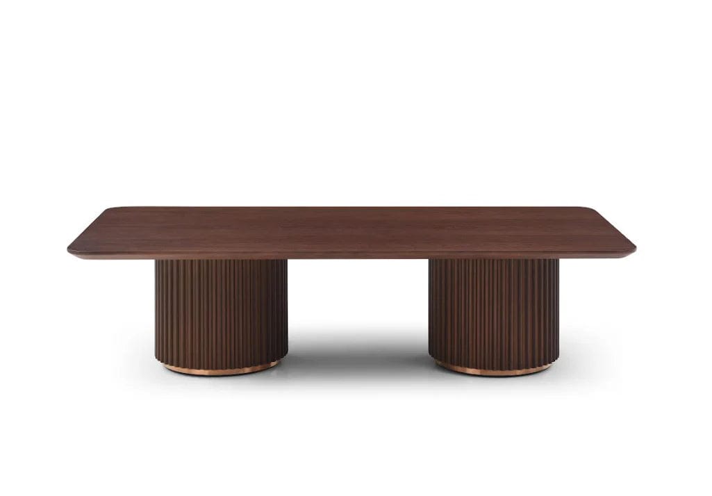 Lantine Coffee Table - Double Pedestal - Walnut.