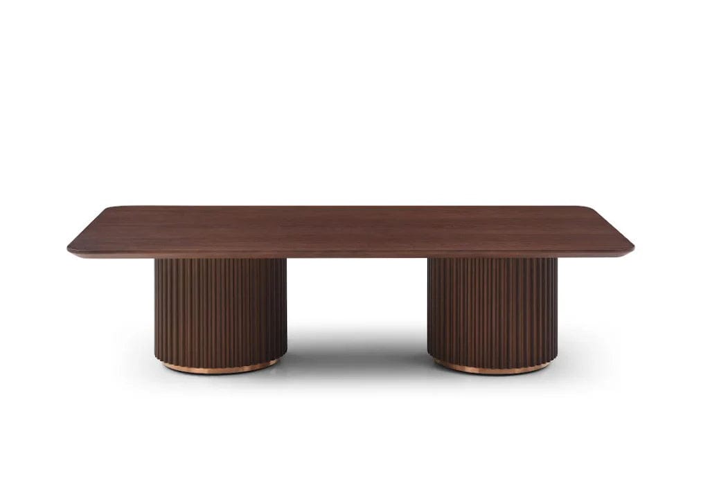 Tommy Franks Living Lantine Coffee Table - Double Pedestal - Walnut House of Isabella UK