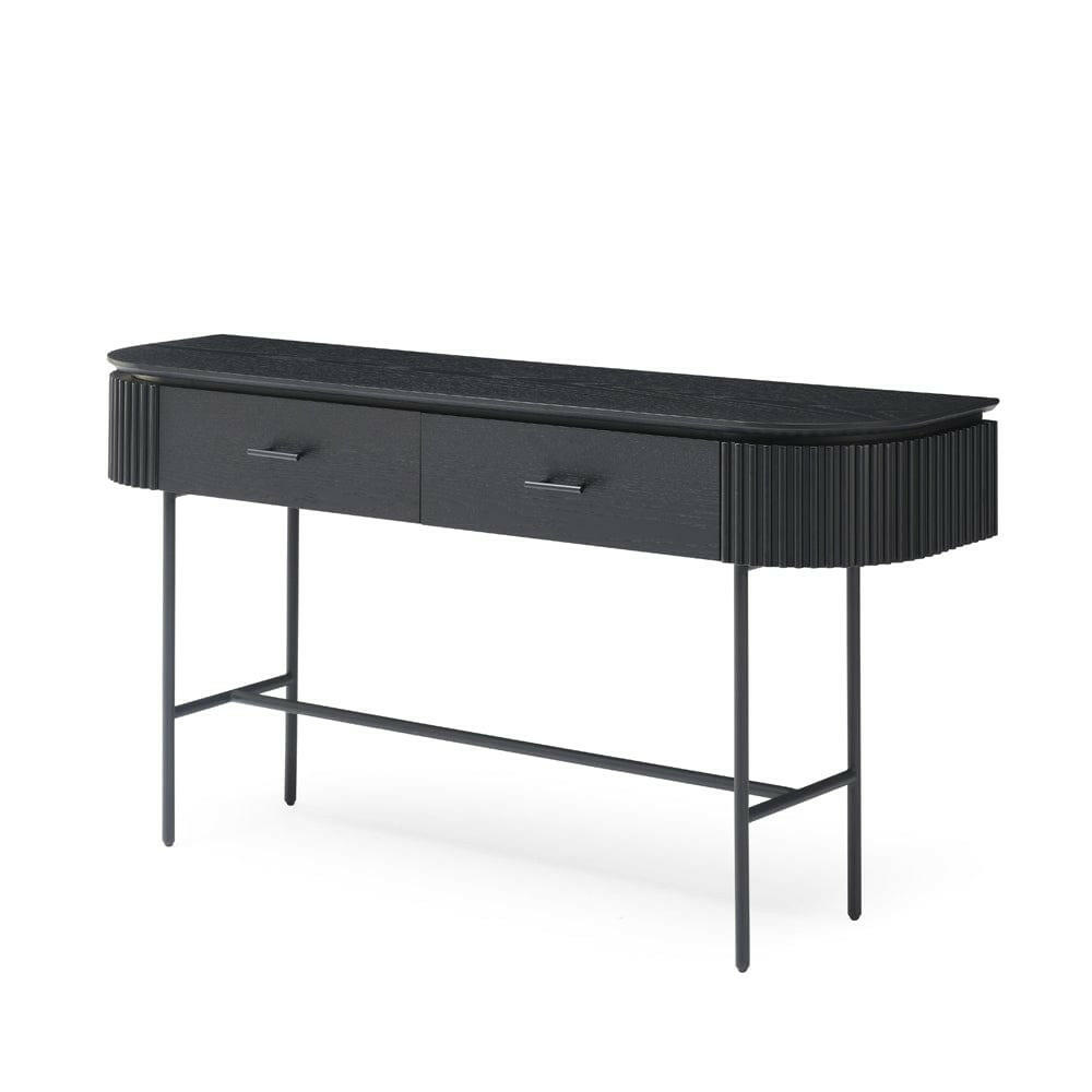 Lantine Console - Black Oak & Matte Black Hardware.