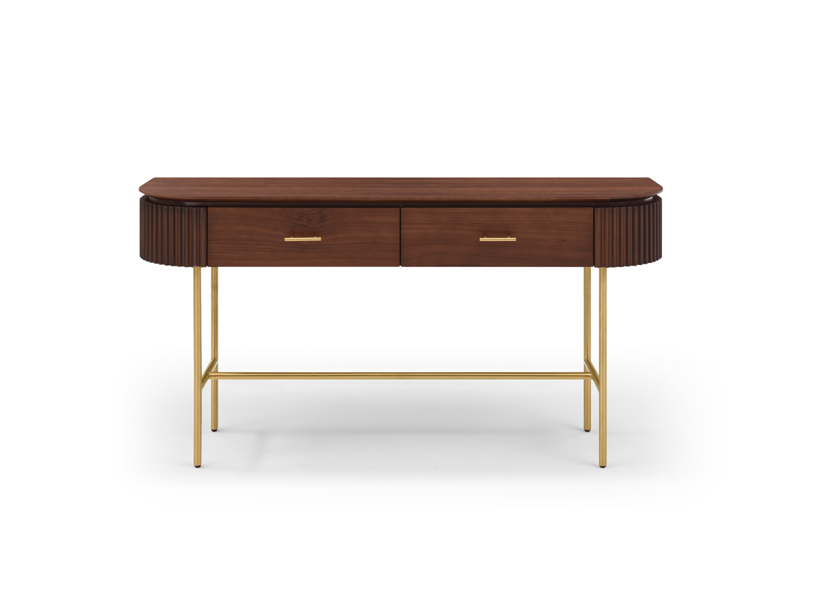 Tommy Franks Living Lantine Console - Walnut & Brass House of Isabella UK