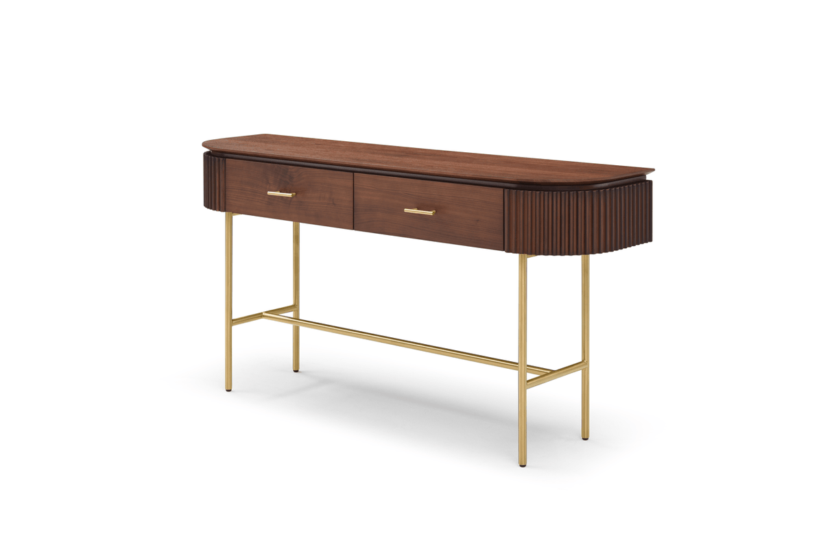 Tommy Franks Living Lantine Console - Walnut & Brass House of Isabella UK