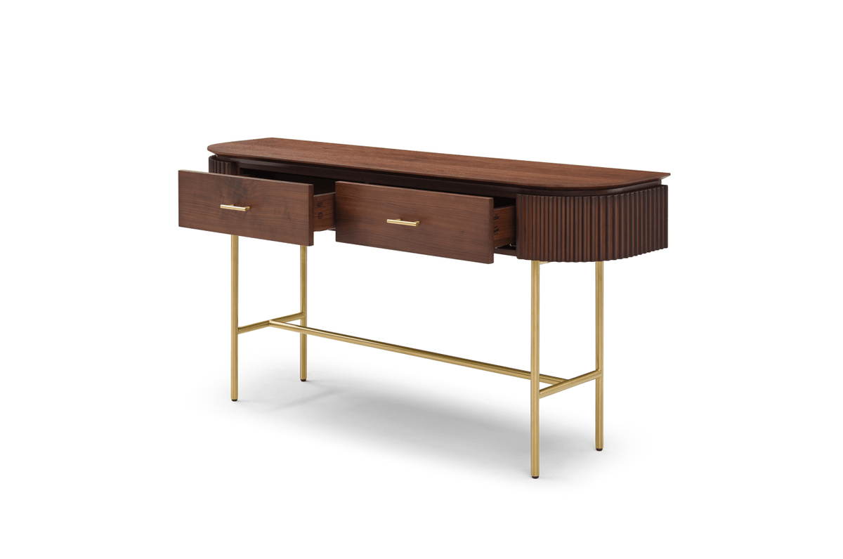 Tommy Franks Living Lantine Console - Walnut & Brass House of Isabella UK