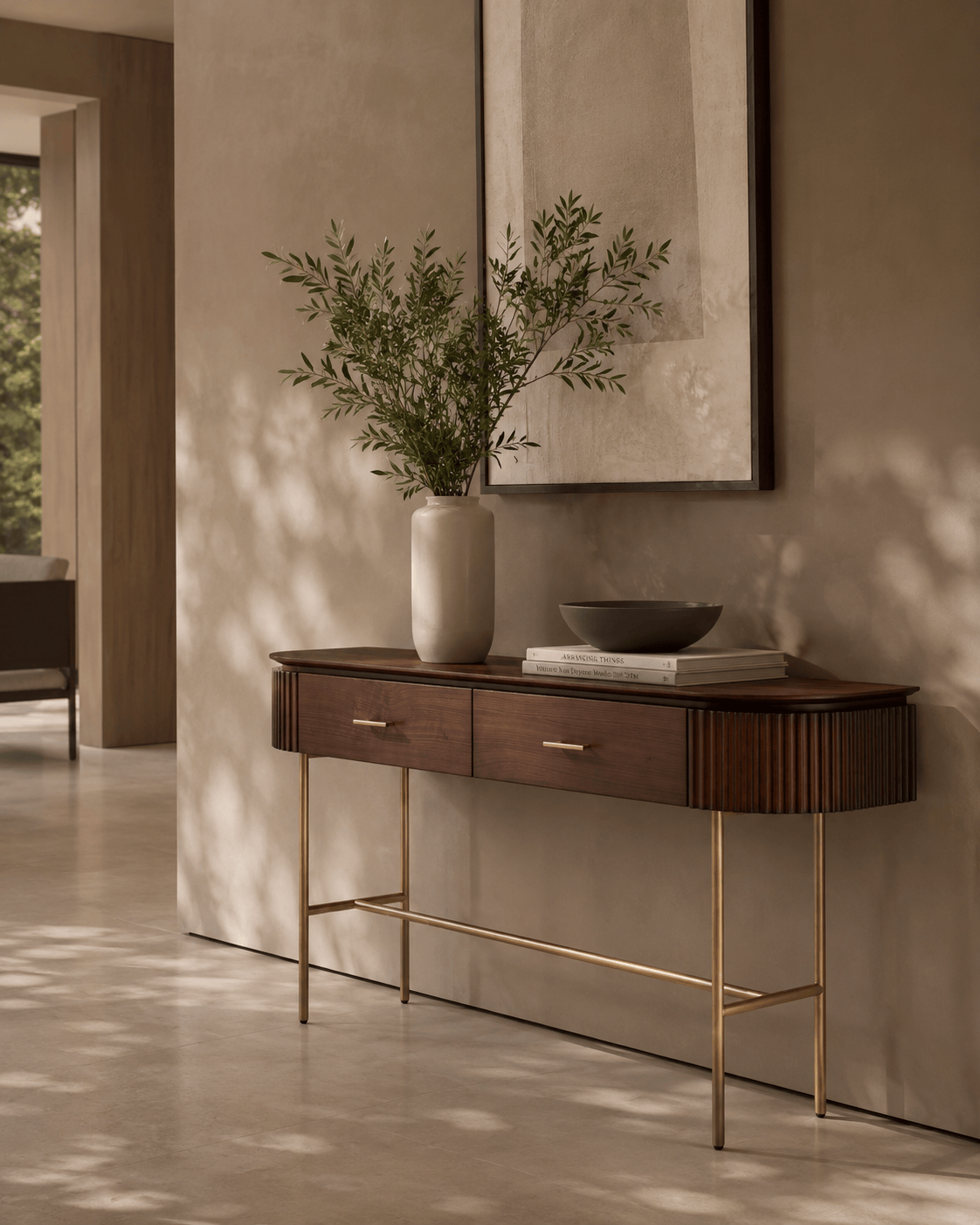 Tommy Franks Living Lantine Console - Walnut House of Isabella UK
