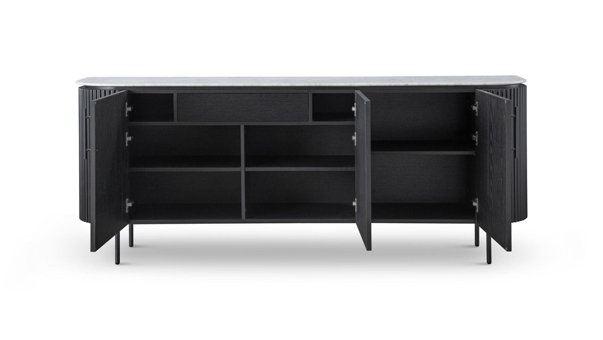 Tommy Franks Living Lantine Marble Buffet - Black Oak House of Isabella UK