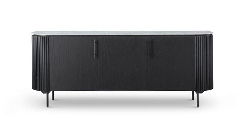 Tommy Franks Living Lantine Marble Buffet - Black Oak House of Isabella UK