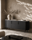 Tommy Franks Living Lantine Marble Buffet - Black Oak House of Isabella UK