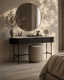 Tommy Franks Living Lantine Marble Console Table - Matt Black House of Isabella UK