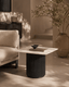 Tommy Franks Living Lantine Marble Side Table - Matt Black House of Isabella UK