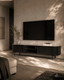 Tommy Franks Living Lantine Marble TV Unit - Black Oak House of Isabella UK