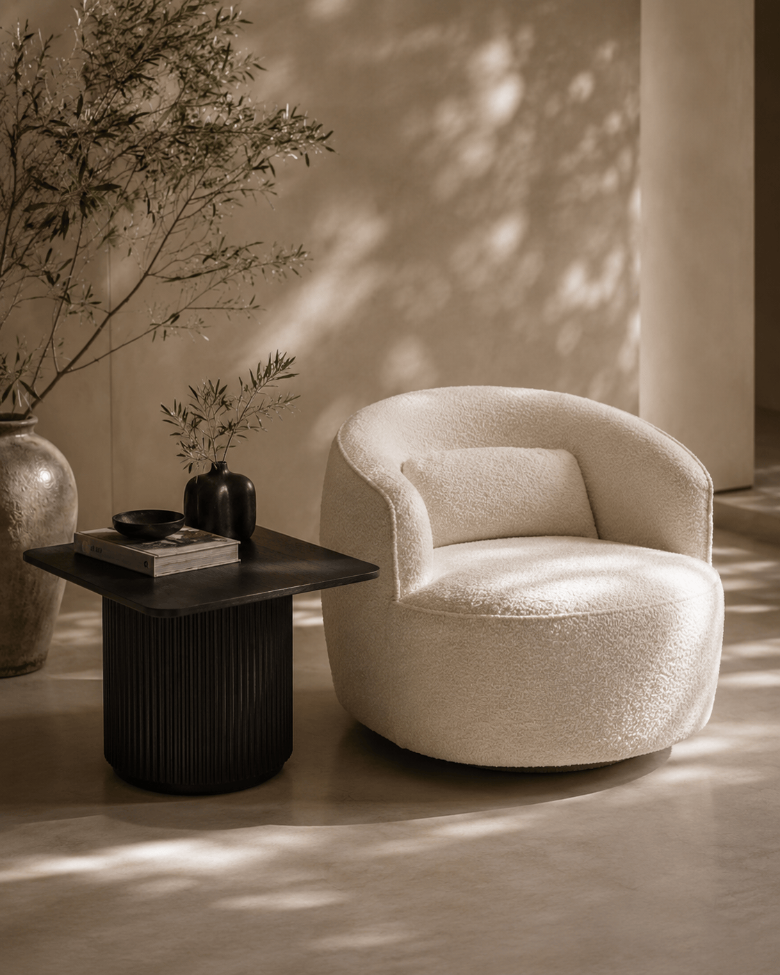 Tommy Franks Living Lantine Side Table - Black Oak & Lacquer House of Isabella UK