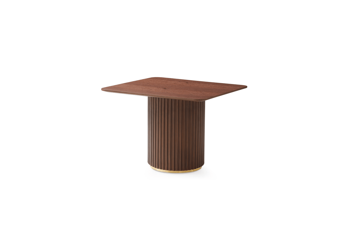 Tommy Franks Living Lantine Side Table - Walnut & Brass House of Isabella UK